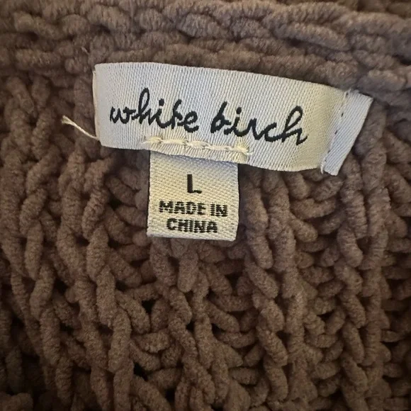 White Birch Distressed Knit Sweater in Gray - Picture 3 of 3